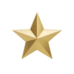 3d rendered gold star isolated on white
