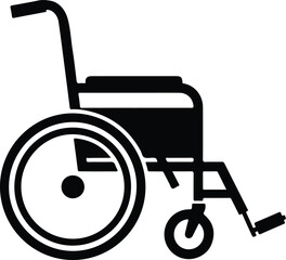 Silhouette of a manual medical wheelchair for disabled people vector illustration