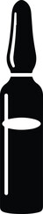 Silhouette of a medical ampoule containing liquid medicine for injection vector illustration