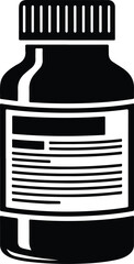 Silhouette of a medicine bottle for pills or supplements vector illustration