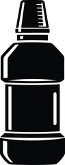 Silhouette of a modern plastic mouthwash bottle with a measuring cap vector illustration
