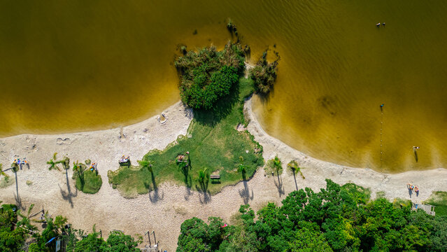 Tropical Lagoon Freshwater Lake Atlantic Forest Island Landscape Nature Summer Vacation Leisure Travel Destination Florianopolis Santa Catarina Brazil South America Scenic Water Paradise Outdoor Touri