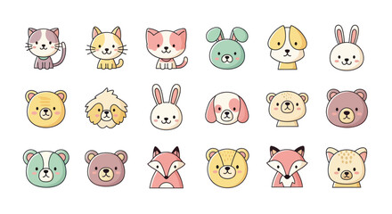 Cartoon animal characters collection