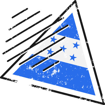 Honduras Flag Grunge Triangle Shape