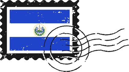 Obraz premium El Salvador Flag Grunge Stamp