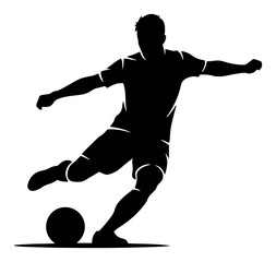 Professional soccer player taking a powerful shot on goal during a championship match © Mago