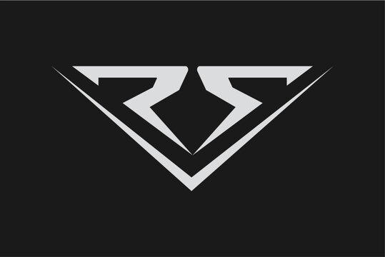 initial letter RVR White Geometric Logo Design on Black Background.