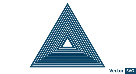 Concentric Blue Triangles Illusion