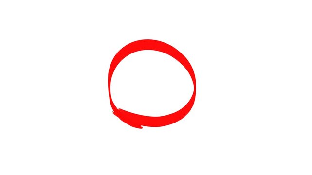 Handwritten red circle. For marking text, numbers, marker pen, pencil, logo, hand-drawn doodle grunge circle highlights. 4k