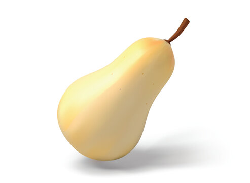 Yellow Pear isolated 3D vector icon render illustration