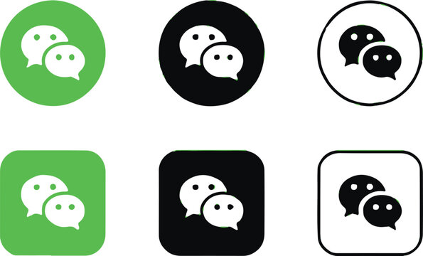 wechat logo variations speech bubble icon set app icons