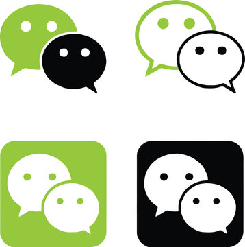 wechat logo green white contrast branding emblem vector