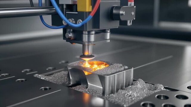 High-precision laser metal cutting and 3D printing process Generative AI