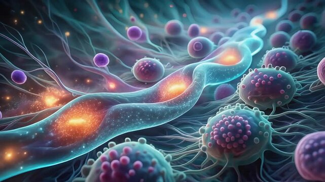 Chemokine molecules signaling through complex networks, recruiting immune cells in a dynamic microscopic environment