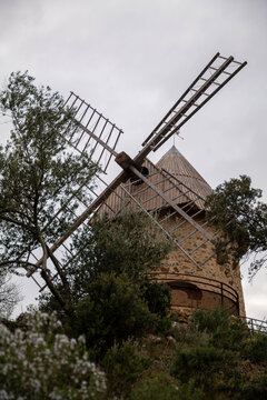 old wooden windmill