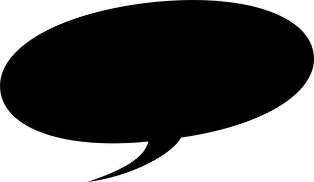 Bulle de dialogue noire isol&eacute;e sur fond transparent &ndash; ic&ocirc;ne message et communication