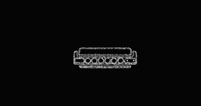 Sketch harmonica icon animation - smooth progressive reveal