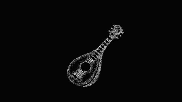 Sketch mandolin icon animation - smooth progressive reveal