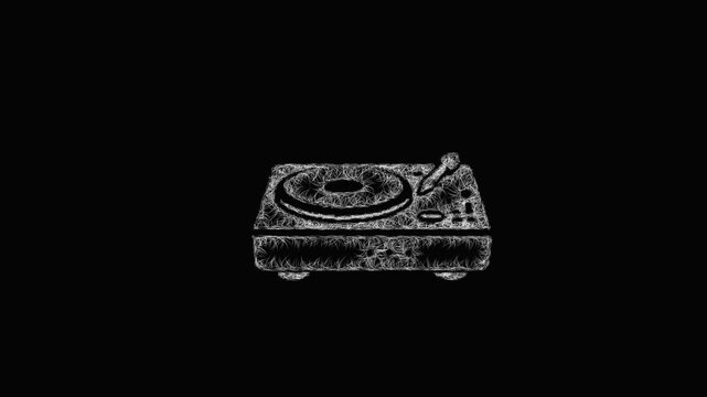 Sketch dj turntable icon animation - smooth progressive reveal