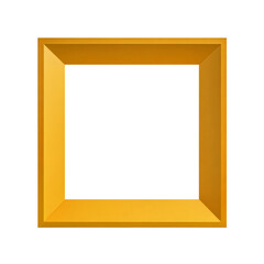 Fototapeta premium Elegant 3D Golden Square Border Frame Isolated on Transparent Background