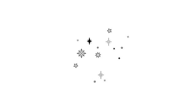 Sagittarius Constellation Formation Animation. Zodiac Star Pattern. Astronomy Background Motion. Seamless loop segments between 03:20&ndash;05:00 without lines and 07:20&ndash;09:00 with lines.