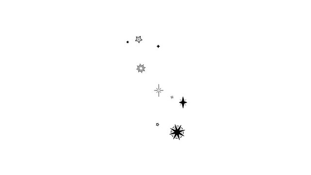 Scorpius Constellation Formation Animation. Zodiac Star Pattern. Astronomy Background Motion. Seamless loop segments between 03:20&ndash;05:00 without lines and 07:20&ndash;09:00 with lines.