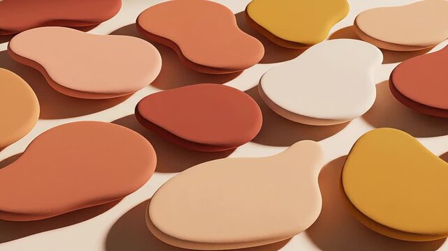 Assorted makeup blushes in various tones with smooth textures arranged on a neutral background for beauty and cosmetics concepts