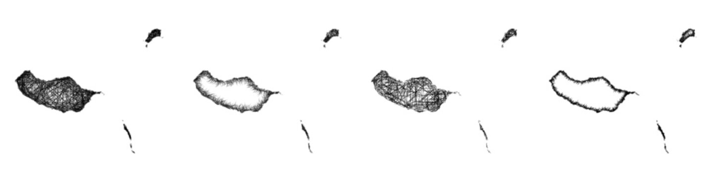 Sketch Madeira outline map design set