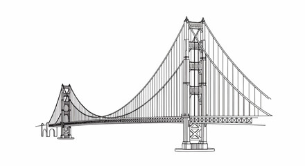 Fototapeta premium Suspension Bridge Illustration