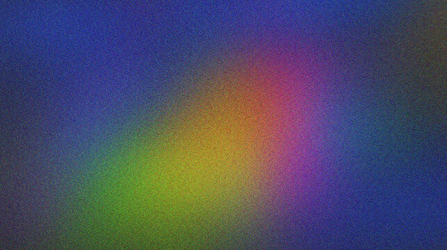 smooth transitions between various colors, ranging from dark blue, green, yellow, orange, to reddish purple. The entire surface of the image is covered by noise or fine spots that give a physical impr
