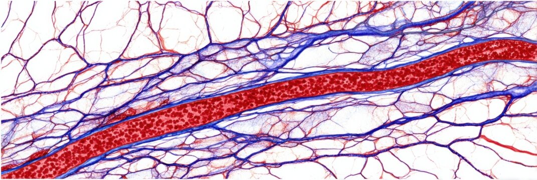 Diagram Showing Isolated Angiogenesis Vessel With Clean Clinical Layout Illustrating Blood Vessel Structure in a Research Setting