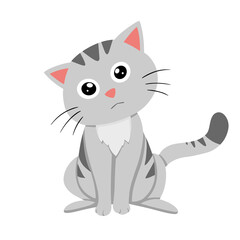 Fototapeta premium Ilustrasi Anak Kucing Kecil yang Menggemaskan