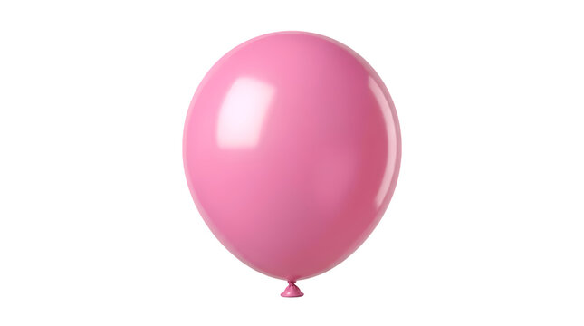 Pink Balloon Floating Brightly, Celebration Element Isolated on Transparent Background