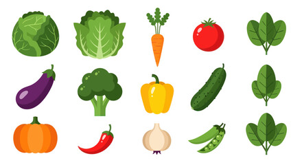 Fototapeta premium Vegetable assortment isolated on white