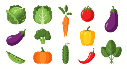 Fototapeta premium Vegetable variety colorful fresh food collection