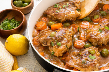 Moroccan chicken tangine. Savory and flavorful dinner food