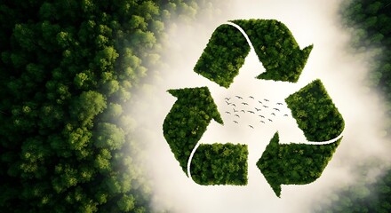 Sustainable Future Symbol with Natural Forest