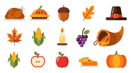 Thanksgiving icons autumn harvest collection © Grace