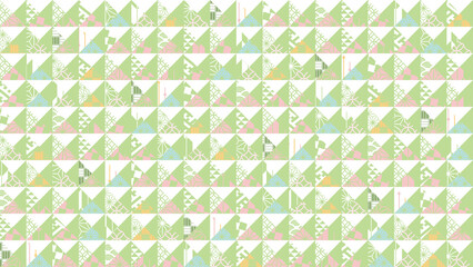 【春の背景素材】伝統文様のカラフルな和柄イラスト