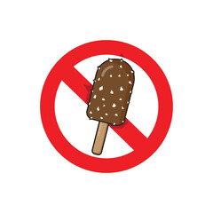 Obraz premium vector design prohibiting the consumption of ice cream sticks