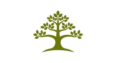 Obraz premium Green tree illustration on white background