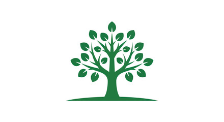Obraz premium Green tree illustration on white background