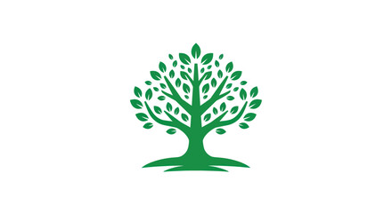 Obraz premium Green tree illustration on white background