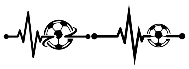 Heartbeat line with soccer balls as a medical sports concept © Camel