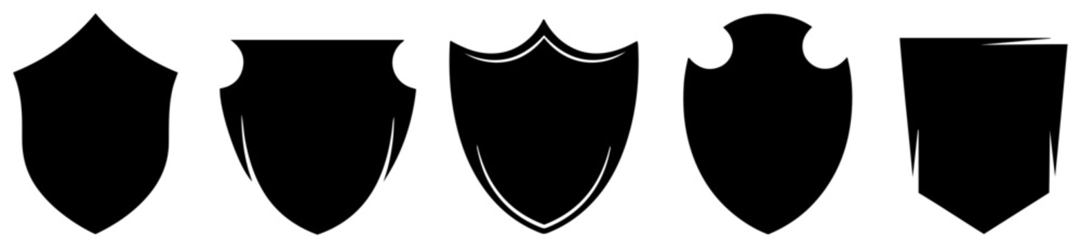 Collection of various shield shapes for emblem design