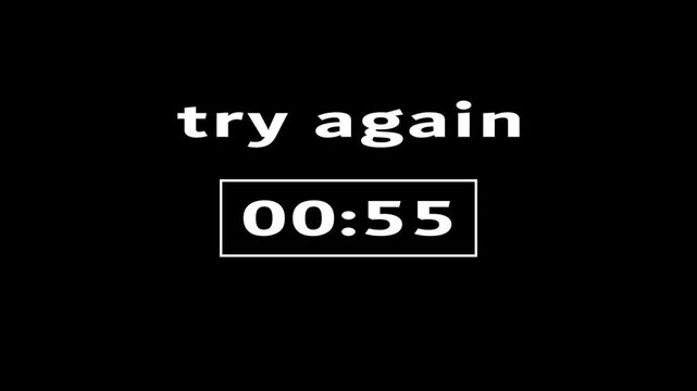 One minute countdown time display try again