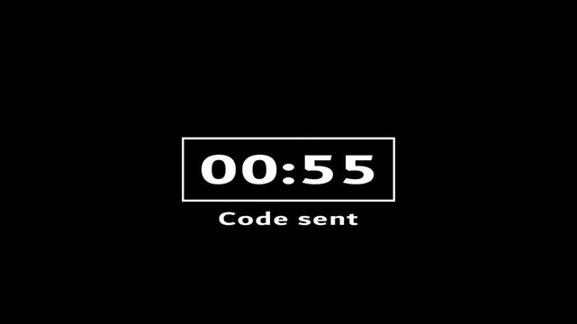 Countdown timer showing sixty to zero s