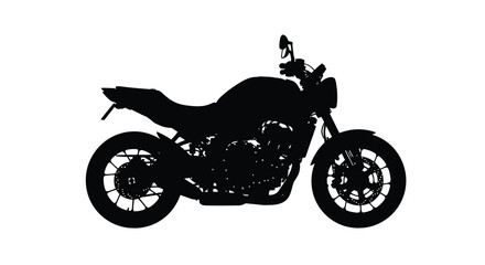 Obraz premium A striking black silhouette of a modern motorcycle side view silhouette