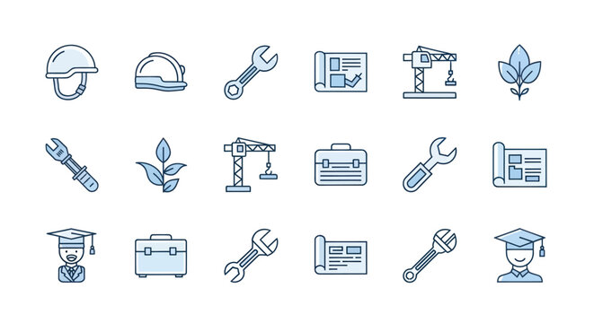Engineering and construction icon set