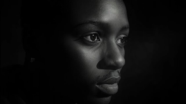 Man face portrait closeup low key dramatic lighting contemplative serious moody intimate portraiture